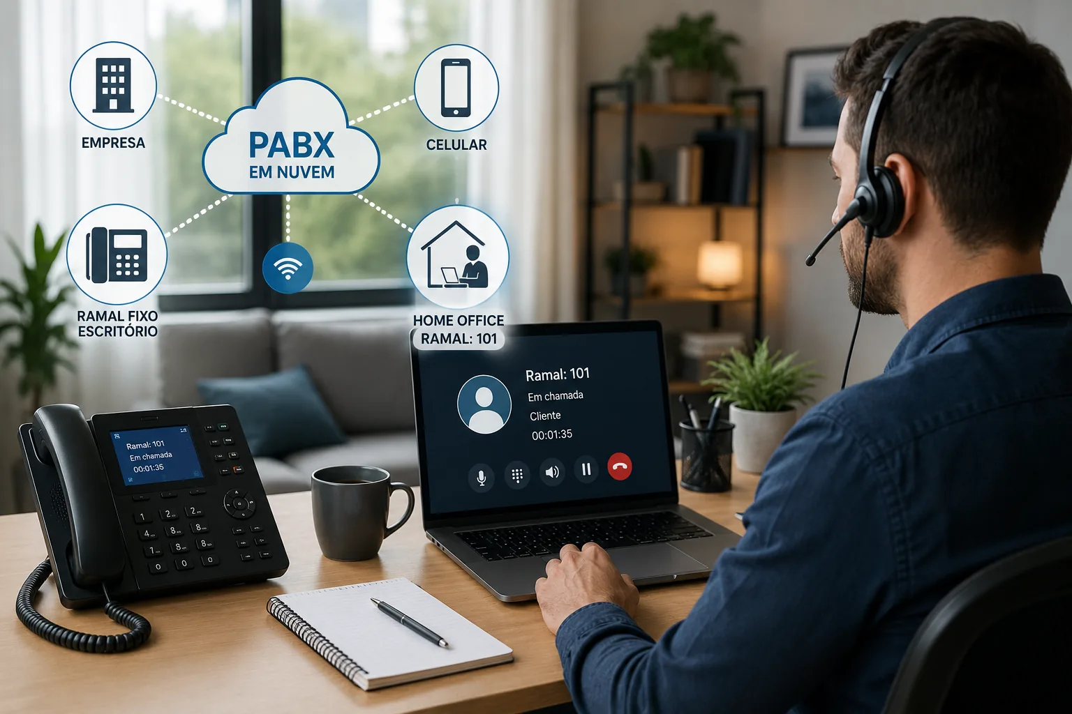 Ramal fixo para funcionário em home office, como funciona na pratica